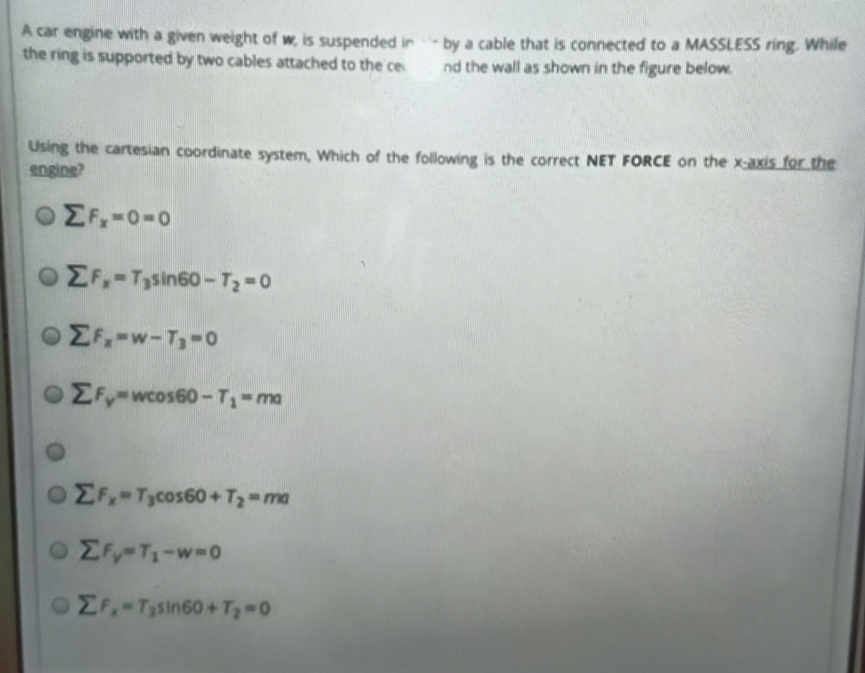 Answered A Car Engine With A Given Weight Of W Bartleby