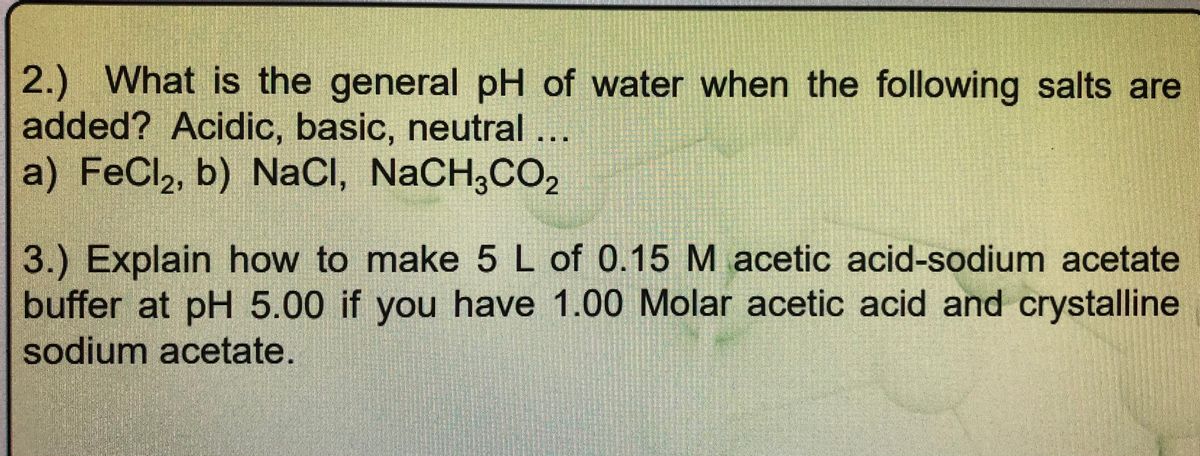 Answered 3 Explain How To Make 5 L Of 0 15 M Bartleby