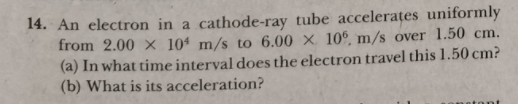 Answered An Electron In A Cathode Ray Tube Bartleby