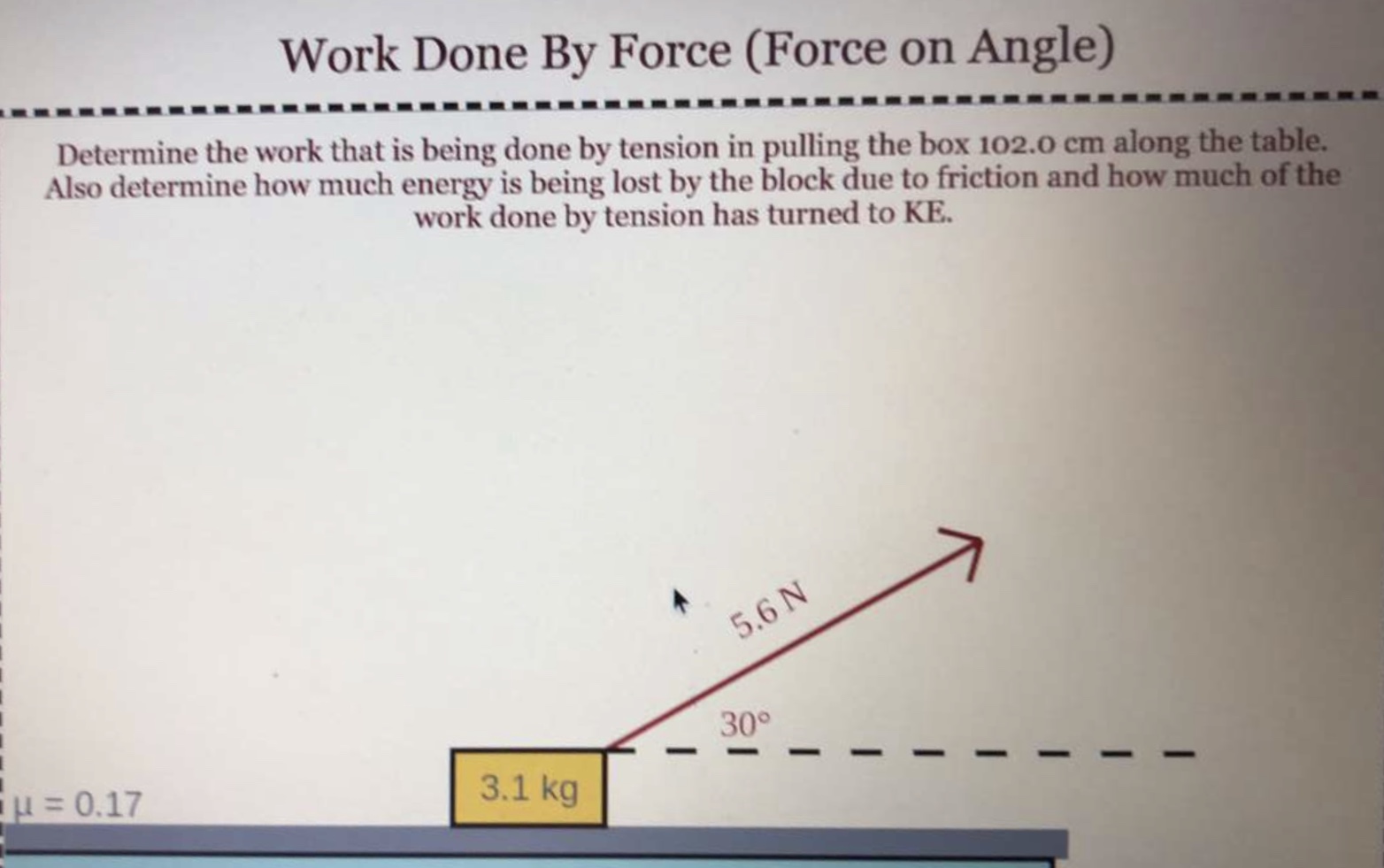 workdone by force to change unit vector