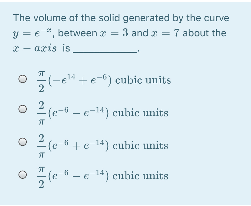 Answered The Volume Of The Solid Generated By Bartleby