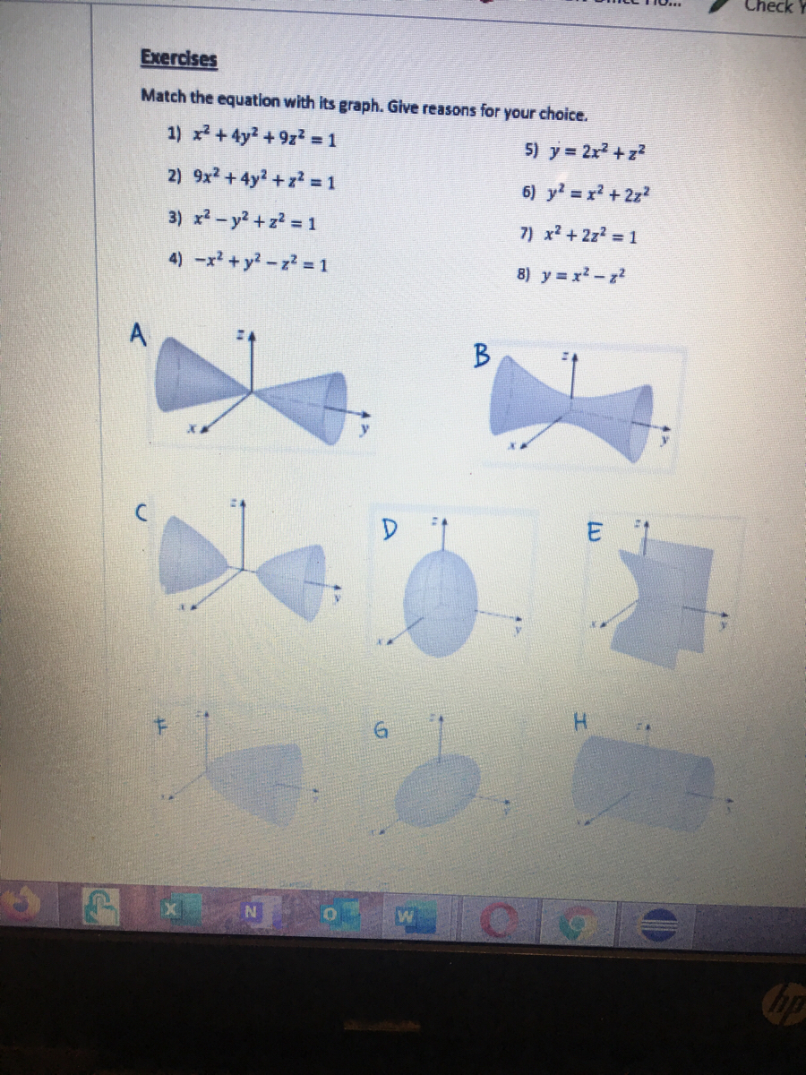 Answered Exercises Match The Equation With Its Bartleby