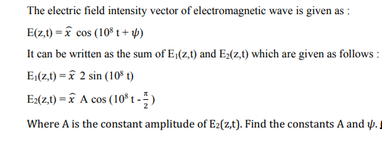 Answered The Electric Field Intensity Vector Of Bartleby