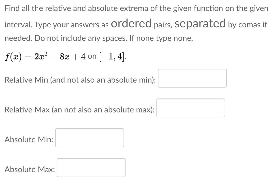 Answered Find All The Relative And Absolute Bartleby 3189