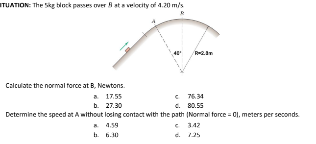 Answered: Calculate The Normal Force At B,… | Bartleby