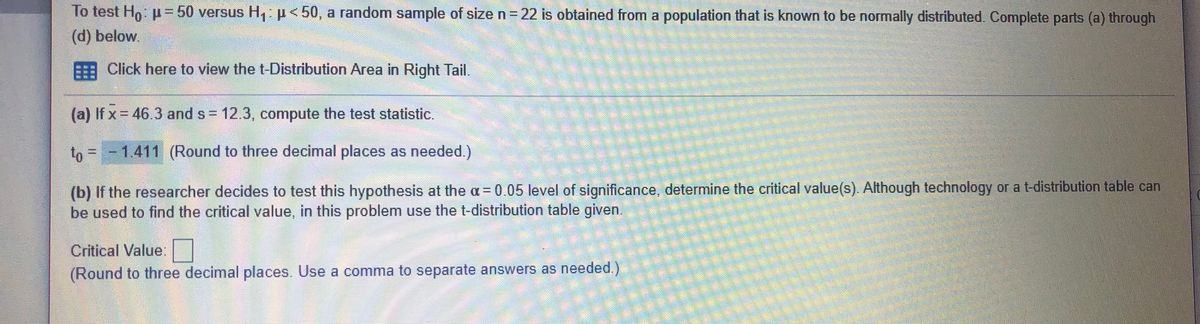 Answered O Test Ho U 50 Versus H1 U 50 A Bartleby