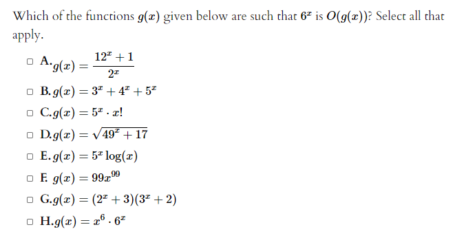 Answered Which Of The Functions G X Given Below Bartleby