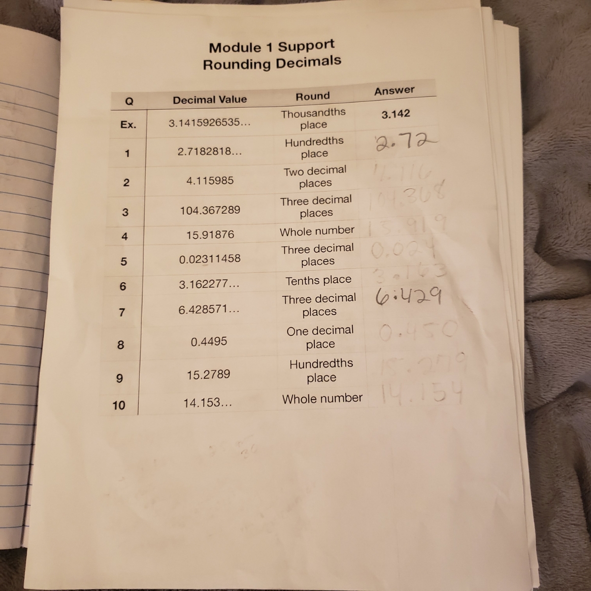 Answered Module 1 Support Rounding Decimals Q Bartleby