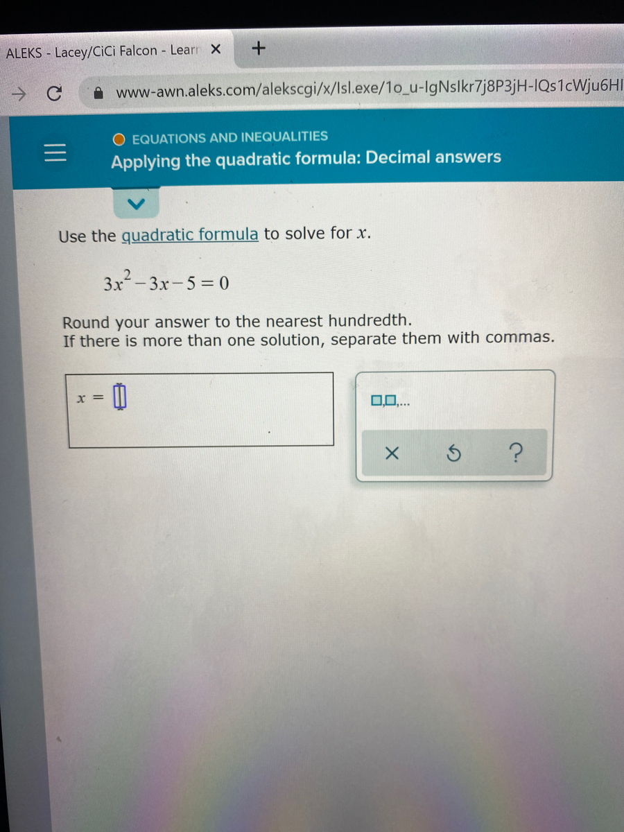 answered-use-the-quadratic-formula-to-solve-for-bartleby