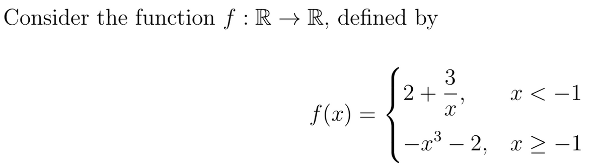 Answered: Consider the function f : R → R,… | bartleby