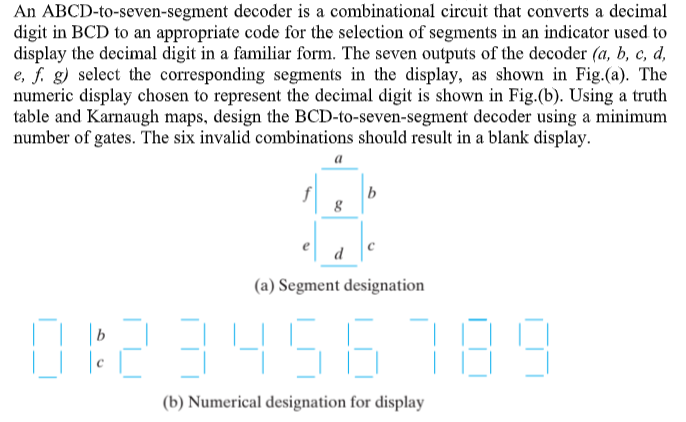 Answered: An ABCD-to-seven-segment decoder is a… | bartleby