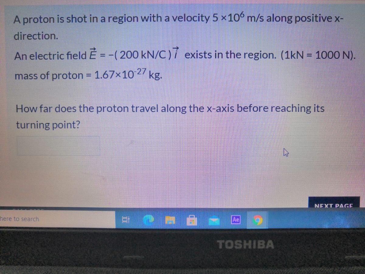 Answered A Proton Is Shot In A Region With A Bartleby