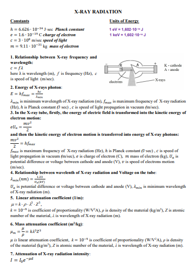 Answered X Ray Radiation Constants Units Of Bartleby