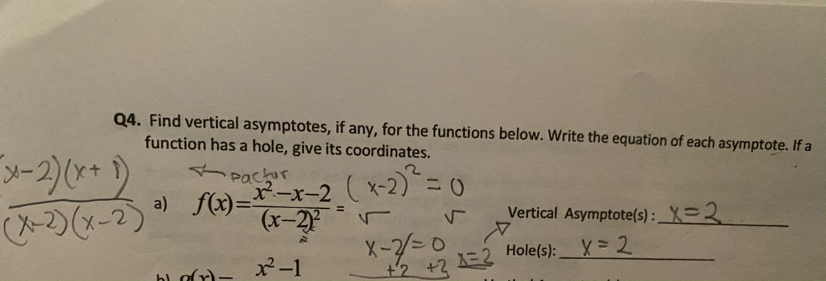 Answered Q4 Find Vertical Asymptotes If Any Bartleby