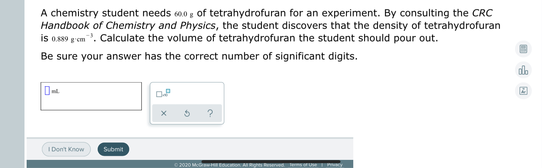 Answered A Chemistry Student Needs 60 0 G Of Bartleby