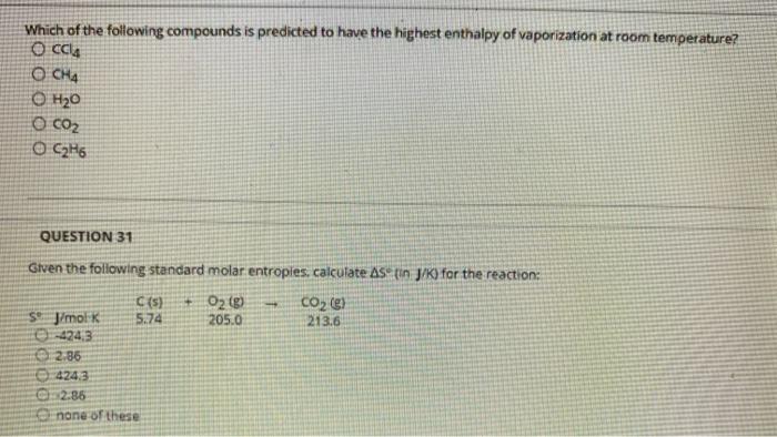 Answered: predicted to have the highest enthalpy… | bartleby