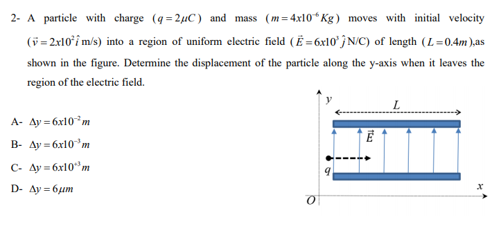 Answered 2 A Particle With Charge Q 2µc And Bartleby