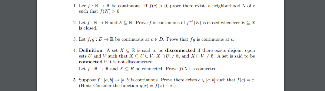 Answered 3 Let F G D R Be Continuous At C Bartleby