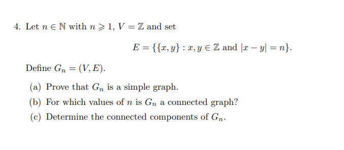 Answered 4 Let N En With N 1 V Z And Set E Bartleby