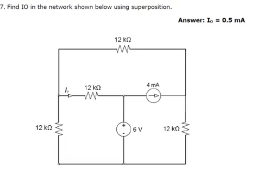 Answered: Find IO in the network shown below… | bartleby