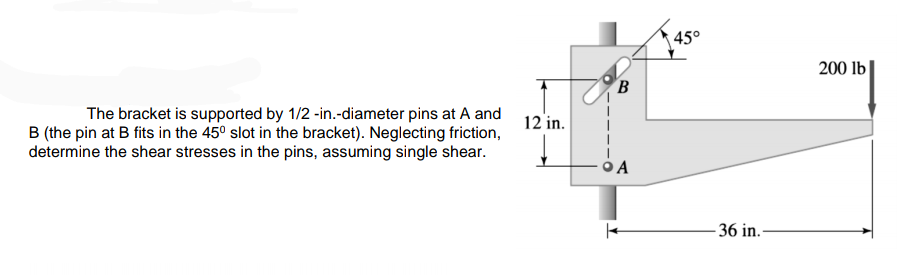 Answered: 45° 200 Lb B The Bracket Is Supported… | Bartleby