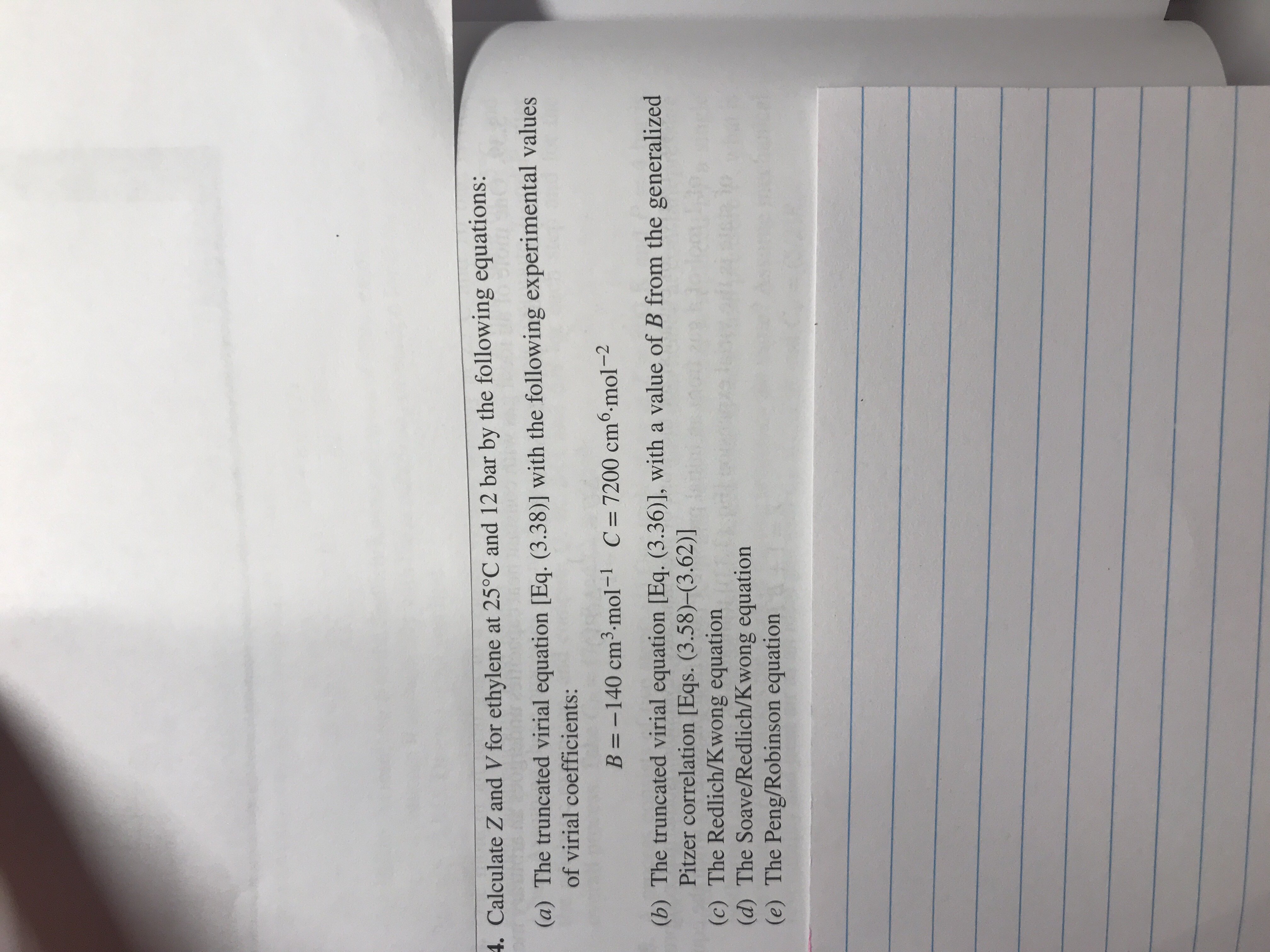 Answered 4 Calculate Z And V For Ethylene At Bartleby