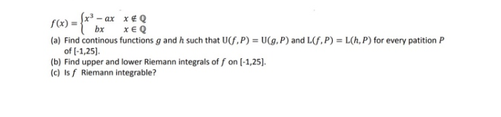 Answered: (b) Find upper and lower Riemann… | bartleby