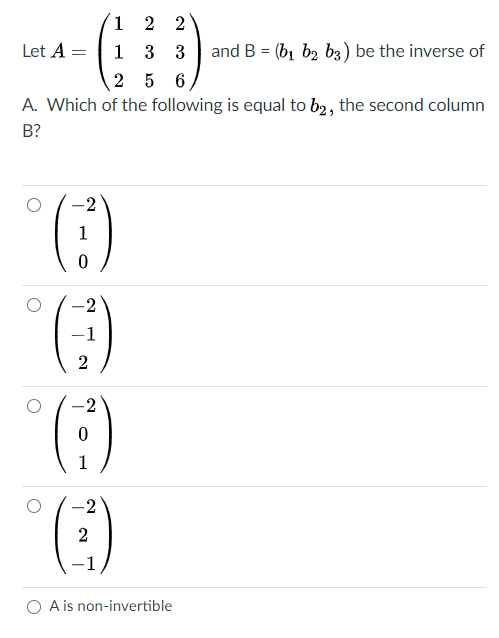 Answered: 1 2 2 Let A = 1 3 3 And B = (b, B2 B3)… | Bartleby