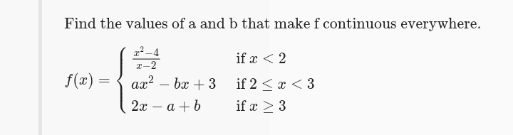 Answered Find The Values Of A And B That Make F Bartleby