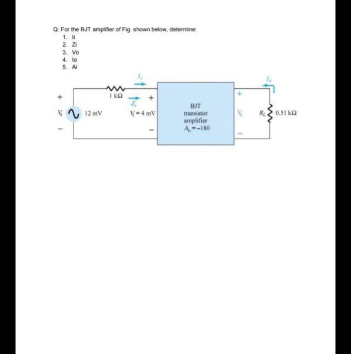 Answered Q For The Bjt Amplifier Of Fig Shown Bartleby