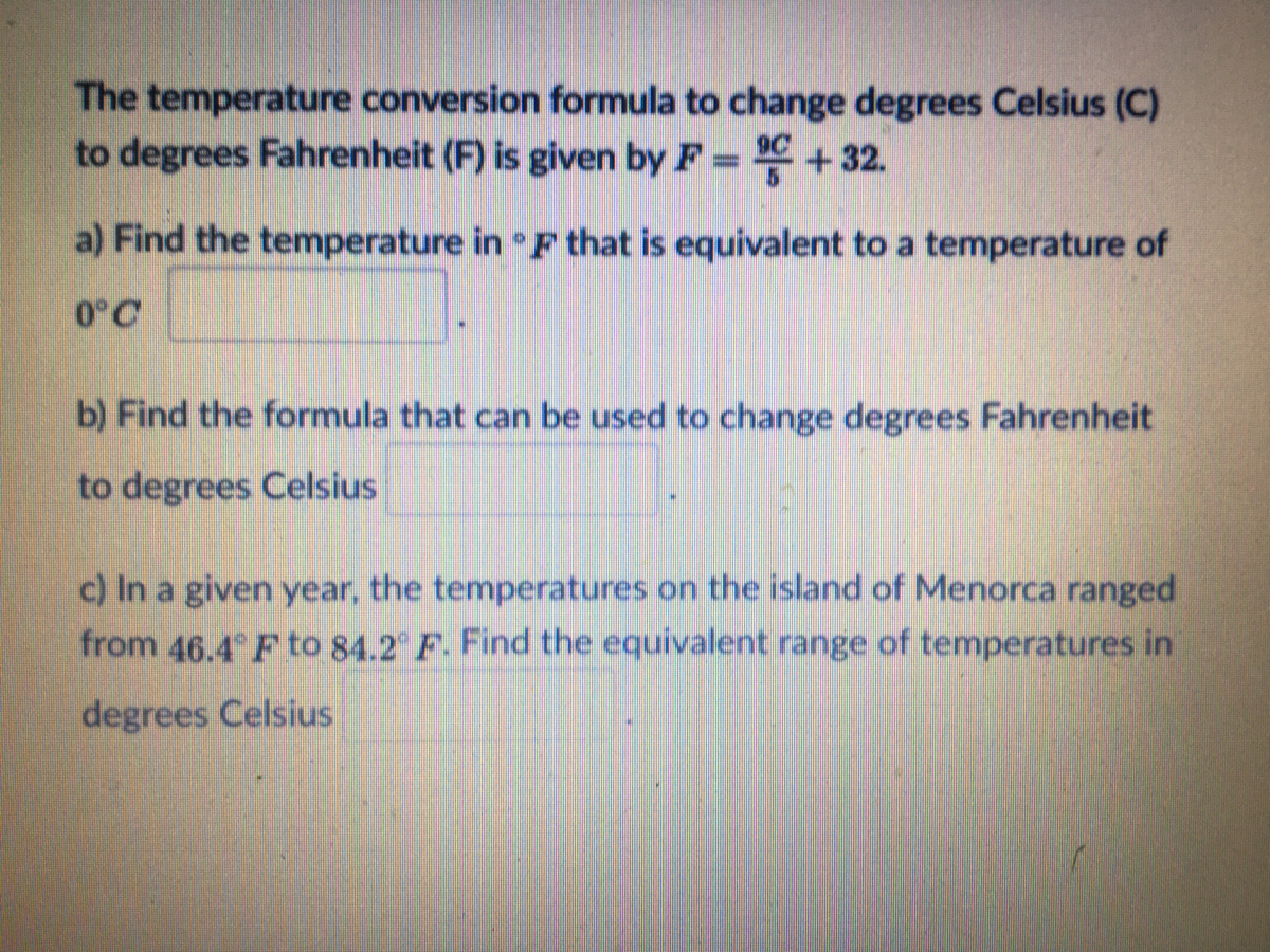 Answered The temperature conversion formula to… bartleby