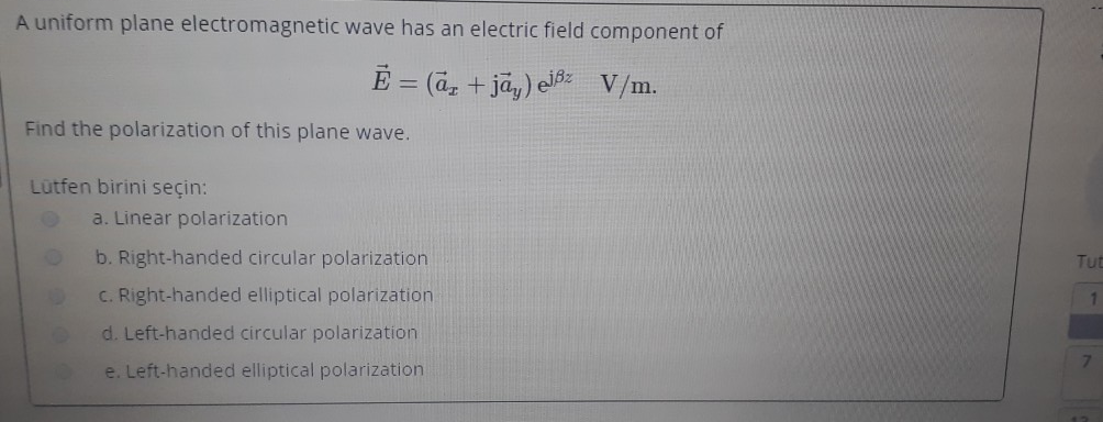 Answered A Uniform Plane Electromagnetic Wave Bartleby