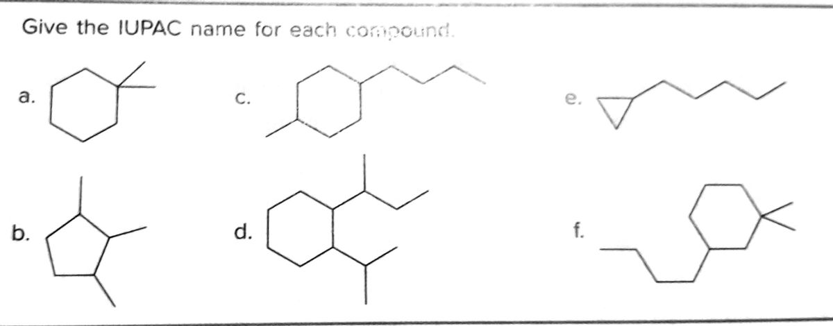 Answered Give The Iupac Name For Each Compound … Bartleby