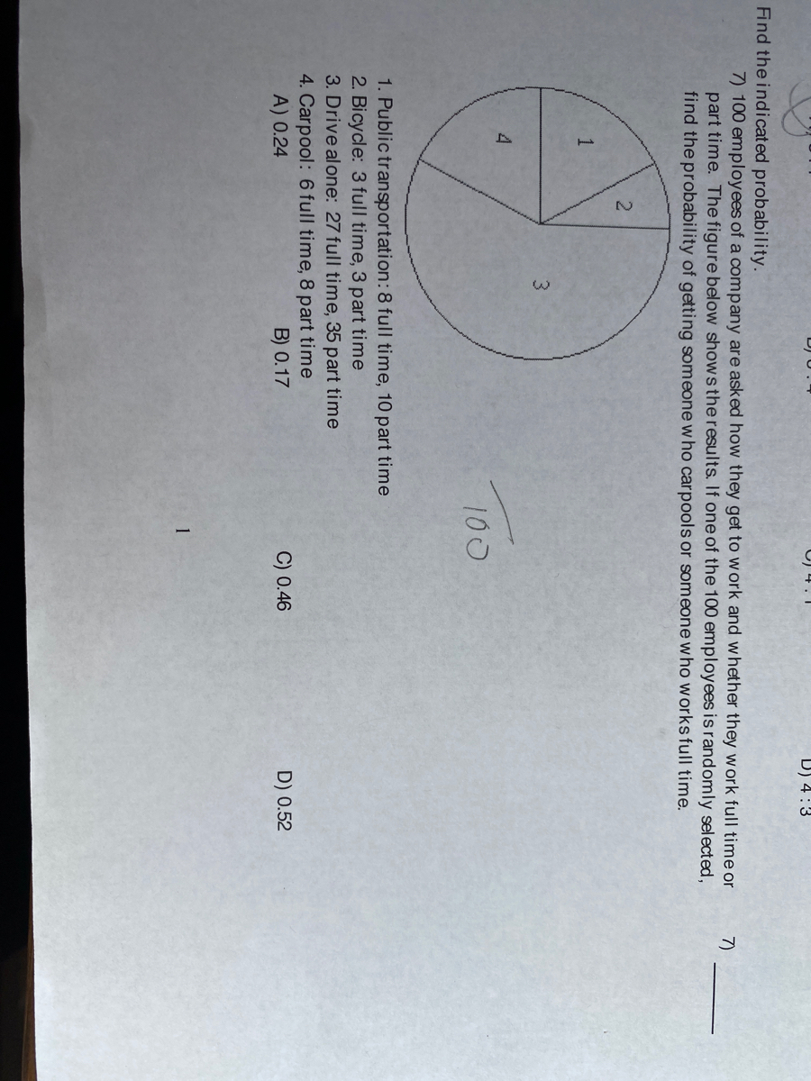 Answered 2 Find The Indicated Probability 7 Bartleby