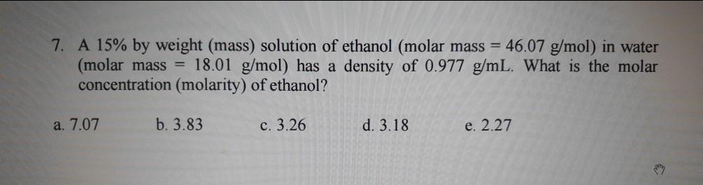 ethanol molar mass
