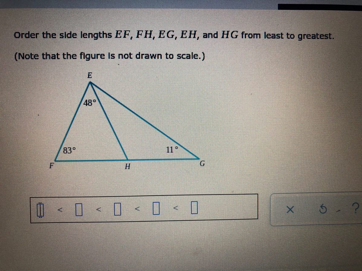 Order The Side Lengths Fg Gh And Hf From Least To Greatest