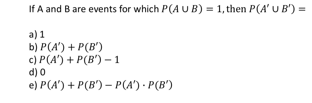 Answered If A And B Are Events For Which P A U Bartleby