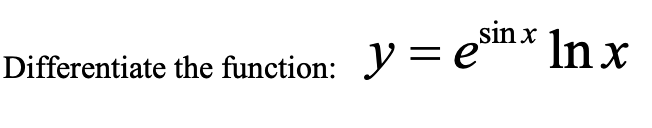 Answered Sin X In X Differentiate The Function Bartleby