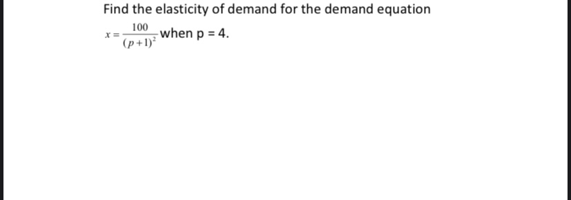 Answered Find The Elasticity Of Demand For The Bartleby