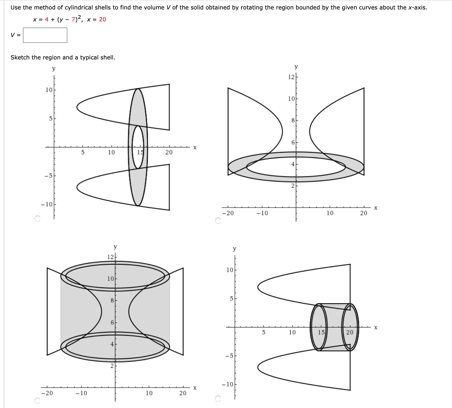 Answered Use The Method Of Cylindrical Shells To Bartleby