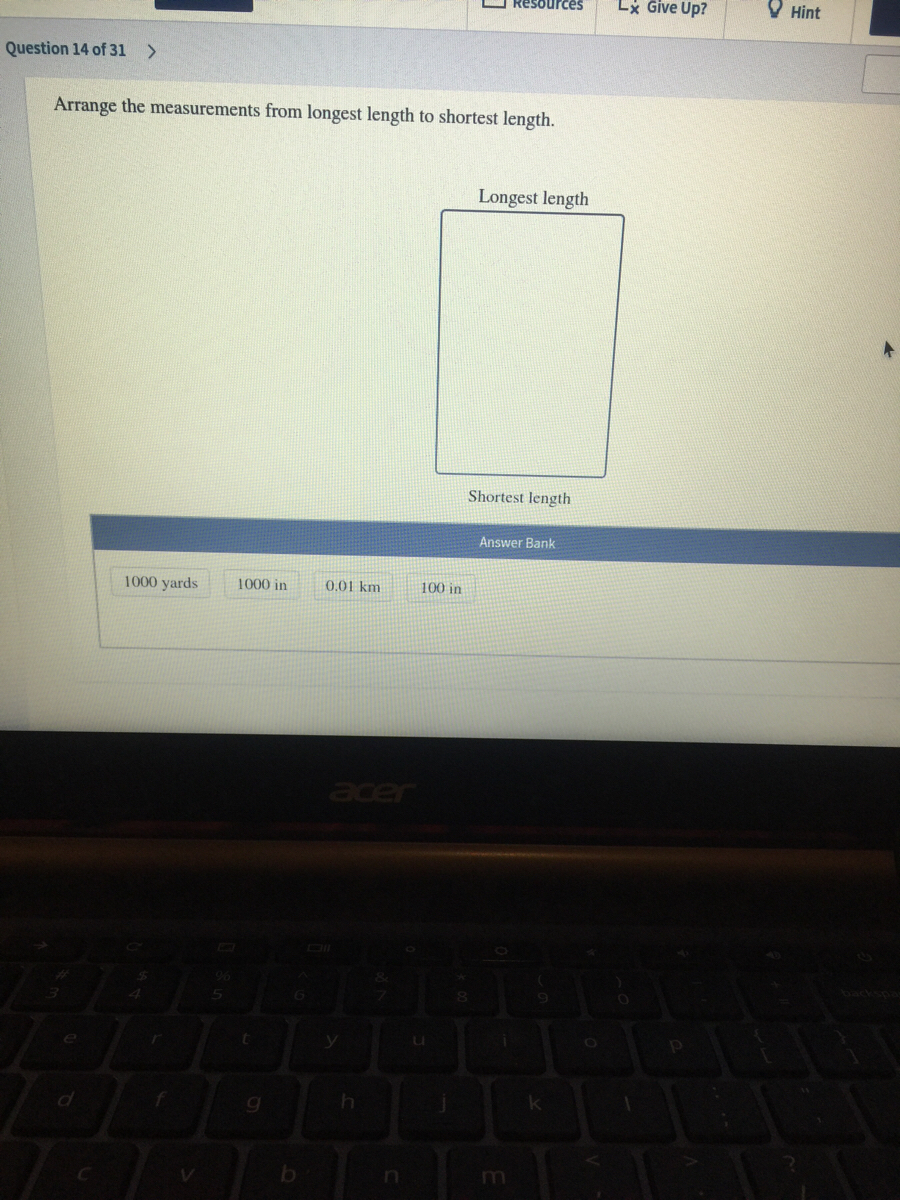 Answered Arrange The Measurements From Longest Bartle