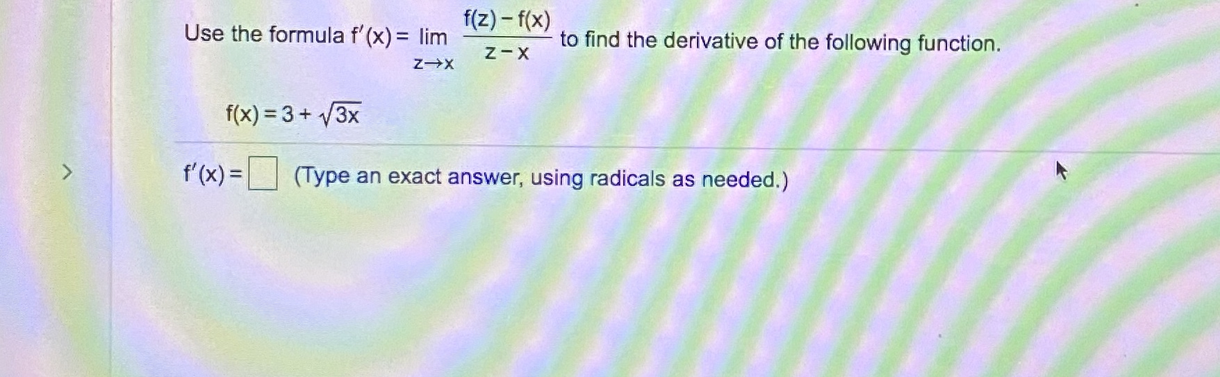 Answered F Z F X Use The Formula F X Lim Bartleby