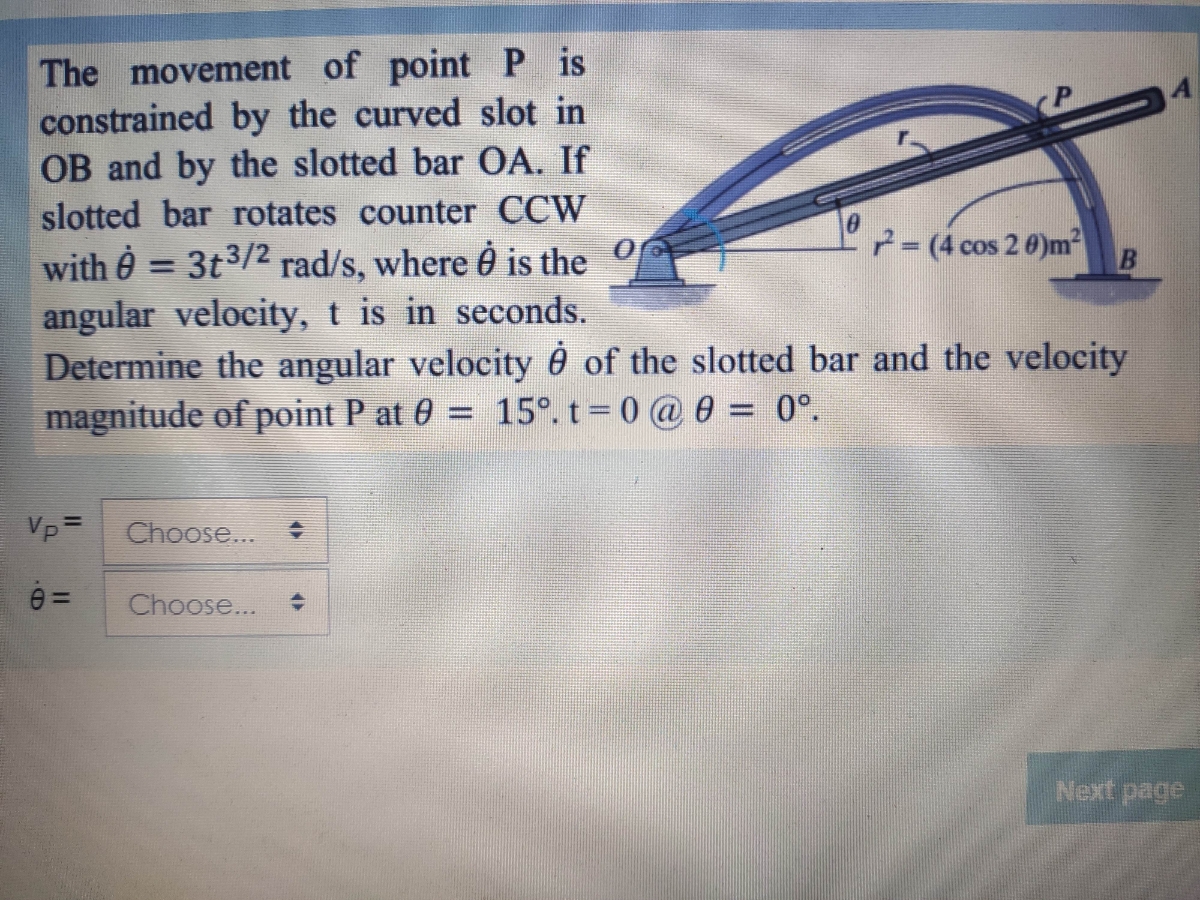 Answered The Movement Of Point P Is Constrained Bartleby