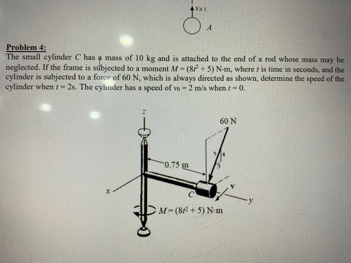 Answered: Problem 4: The small cylinder C has a… | bartleby