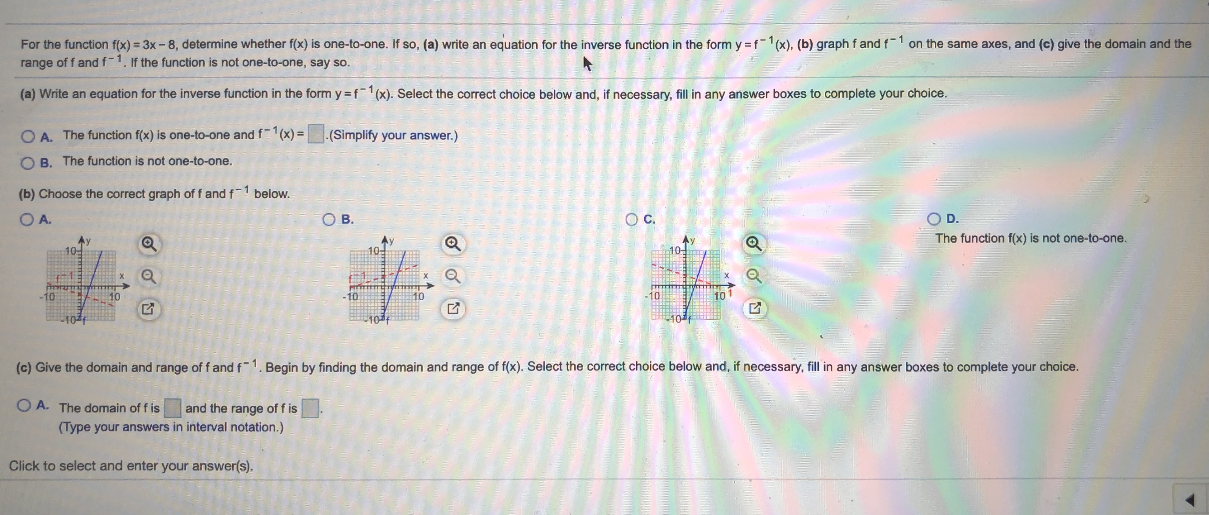 Answered For The Function F X 3x 8 Bartleby