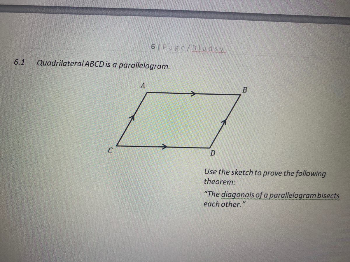 Answered 61 Quadrilateral Abcd Is A Bartleby 8575