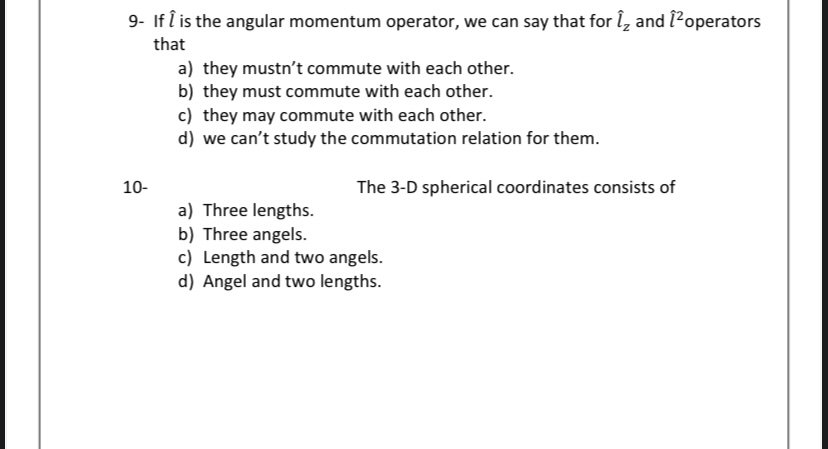 Answered 9 If I Is The Angular Momentum Bartleby