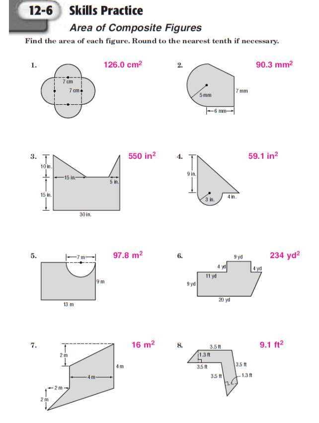 Answered: Find the area of each figure. Round to… | bartleby