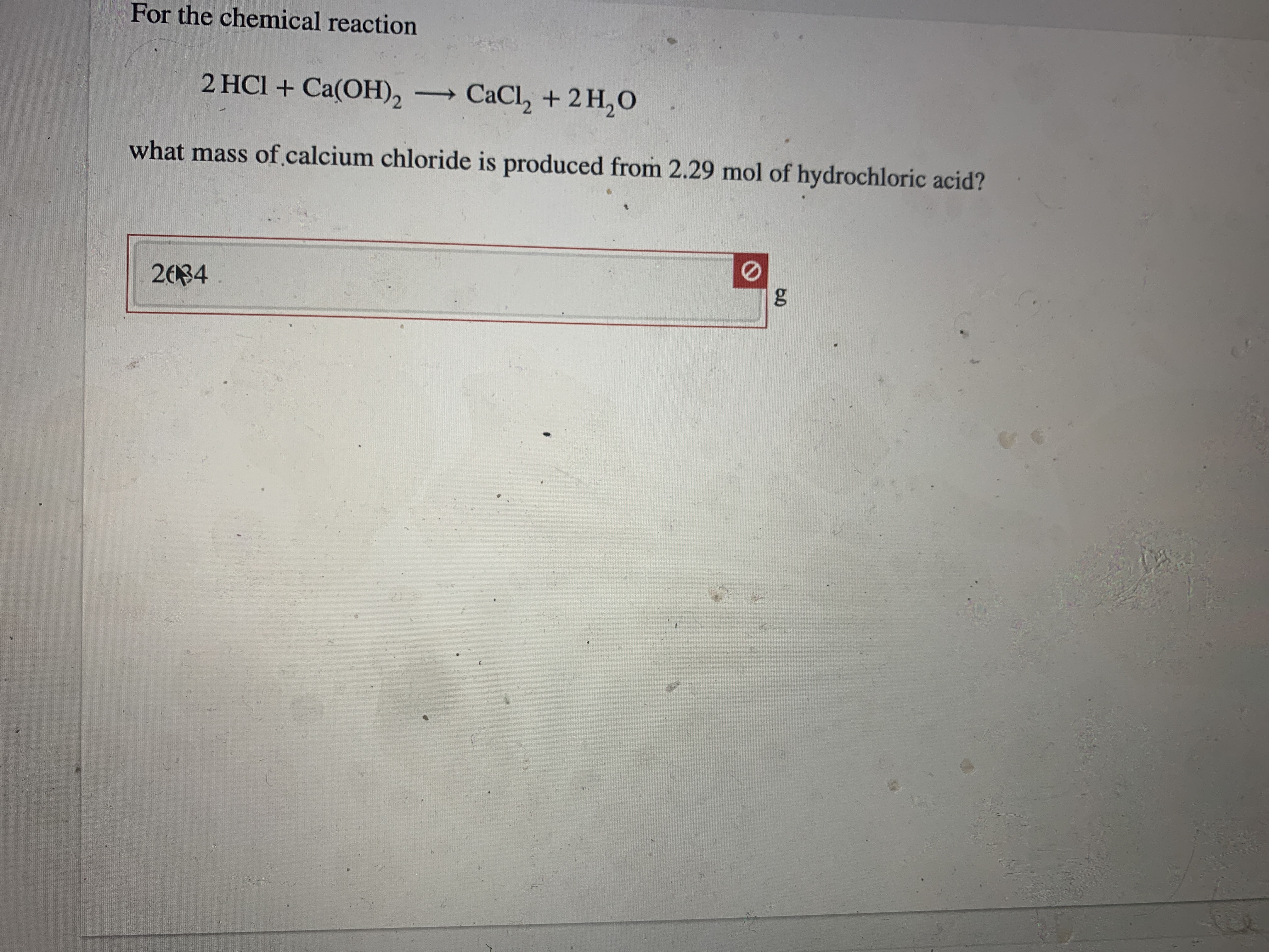 Answered: For the chemical reaction 2 HCl +… | bartleby