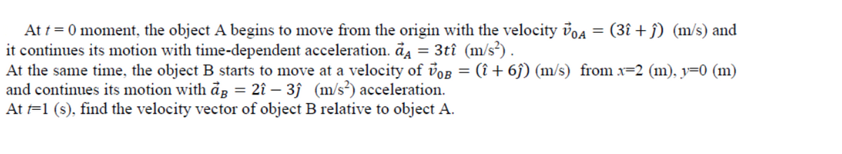 Answered: At t = 0 moment, the object A begins to… | bartleby